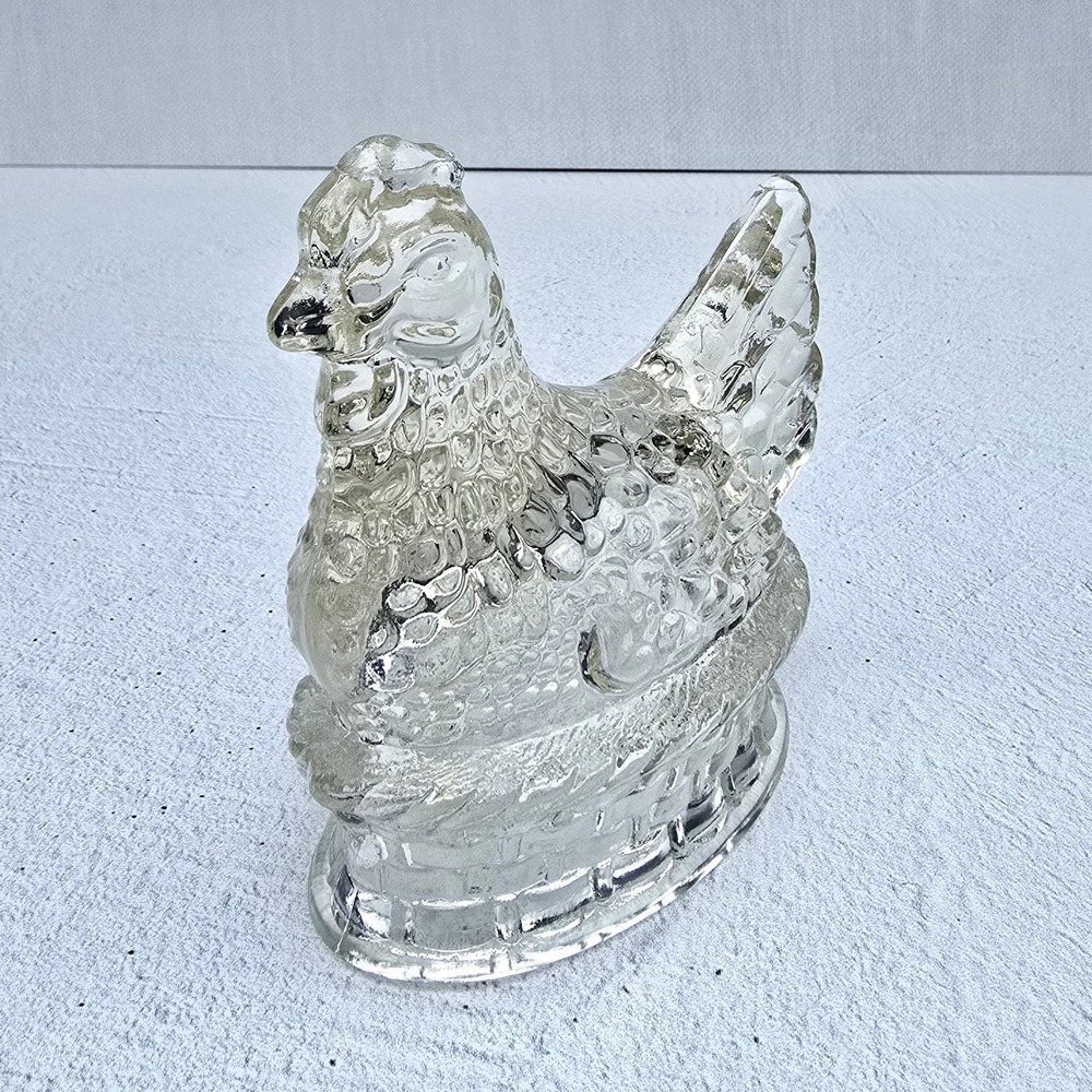 Hen on Nest Clear Glass J.H. Millstein Jeannette Vintage Dish - Picture 3 of 7